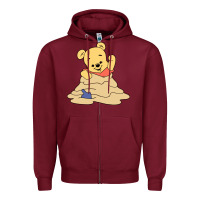 Burgundy baby bear Zipper Hoodie - linhVisuals