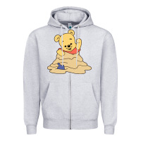 Heather Grey baby bear Zipper Hoodie - linhVisuals