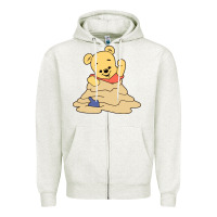 Oatmeal Heather baby bear Zipper Hoodie - linhVisuals