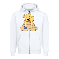 White baby bear Zipper Hoodie - linhVisuals