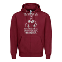 Burgundy schwarzenegger arnie Zipper Hoodie - linhVisuals