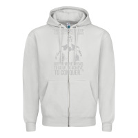 Dove Grey schwarzenegger arnie Zipper Hoodie - linhVisuals