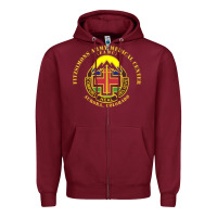 Burgundy fitzsimon army medical center Zipper Hoodie - linhVisuals