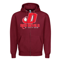 Burgundy red de dickinson college vectorized Zipper Hoodie - linhVisuals