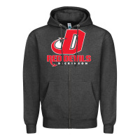 Charcoal Heather red de dickinson college vectorized Zipper Hoodie - linhVisuals