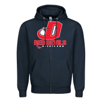 Navy red de dickinson college vectorized Zipper Hoodie - linhVisuals
