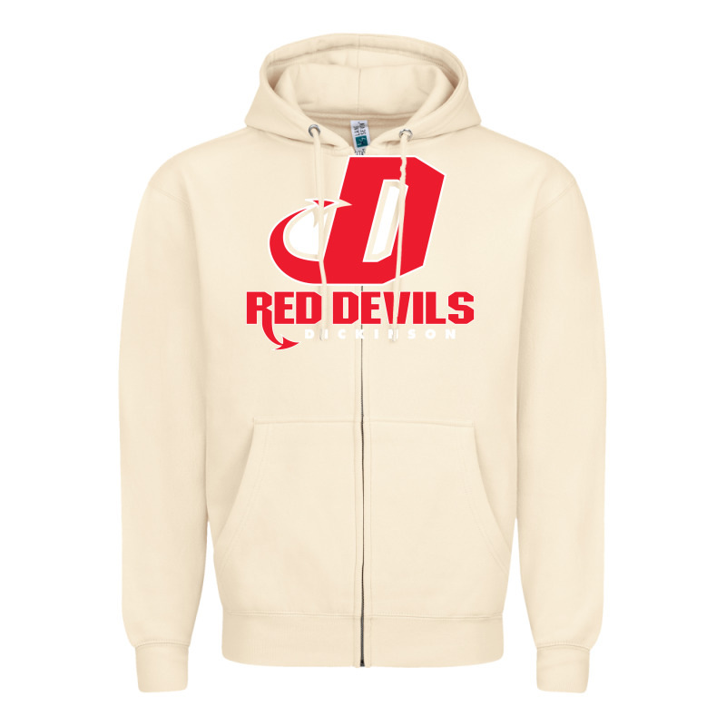 Red De Dickinson College Vectorized Zipper Hoodie by linhVisuals | Teevron