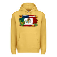 Antique Gold mexican american flag background Premium Hoodie - Jasminsmagicworld