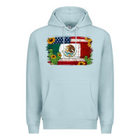 Blue Mist mexican american flag background Premium Hoodie - Jasminsmagicworld