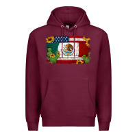 Burgundy mexican american flag background Premium Hoodie - Jasminsmagicworld