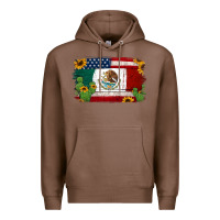 Chestnut mexican american flag background Premium Hoodie - Jasminsmagicworld
