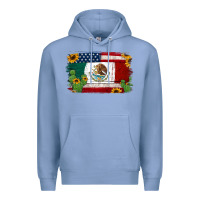 Colony Blue mexican american flag background Premium Hoodie - Jasminsmagicworld