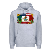 Heather Grey mexican american flag background Premium Hoodie - Jasminsmagicworld