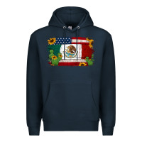Navy mexican american flag background Premium Hoodie - Jasminsmagicworld