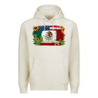 Oatmeal Heather mexican american flag background Premium Hoodie - Jasminsmagicworld