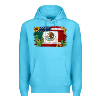 Ocean Blue mexican american flag background Premium Hoodie - Jasminsmagicworld