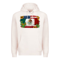 Pale Pink mexican american flag background Premium Hoodie - Jasminsmagicworld
