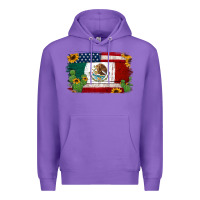 Purple mexican american flag background Premium Hoodie - Jasminsmagicworld