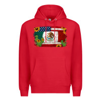 Red mexican american flag background Premium Hoodie - Jasminsmagicworld