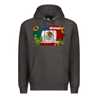 Smoke mexican american flag background Premium Hoodie - Jasminsmagicworld