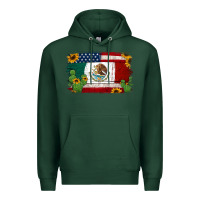 Sports Green mexican american flag background Premium Hoodie - Jasminsmagicworld