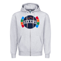 Heather Grey sixers basketball Zipper Hoodie - linhVisuals