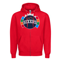 Red sixers basketball Zipper Hoodie - linhVisuals