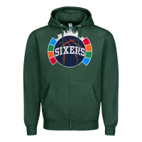 Sports Green sixers basketball Zipper Hoodie - linhVisuals