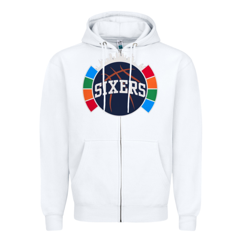Sixers Basketball Zipper Hoodie by linhVisuals | Teevron