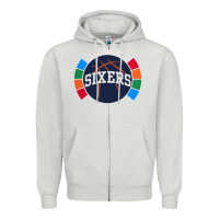 Dove Grey sixers basketball Zipper Hoodie - linhVisuals