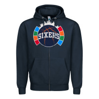 Navy sixers basketball Zipper Hoodie - linhVisuals