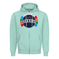 Seafoam sixers basketball Zipper Hoodie - linhVisuals