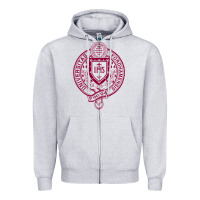 Heather Grey f0rdham university Zipper Hoodie - linhVisuals