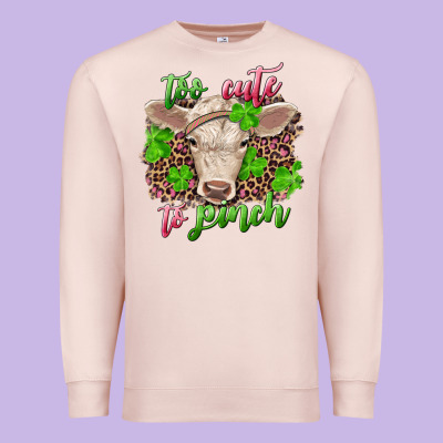 Too Cute To Pinch Charolais Calf Premium Sweatshirt Designed By Ranaportraitstore