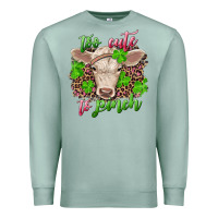 Seafoam too cute to pinch charolais calf Premium Sweatshirt - RanaPortraitStore