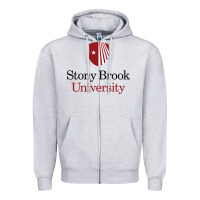 Heather Grey stony brook university Zipper Hoodie - linhVisuals