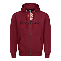 Burgundy stony brook university Zipper Hoodie - linhVisuals