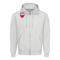 Dove Grey albright college vectorized Zipper Hoodie - linhVisuals