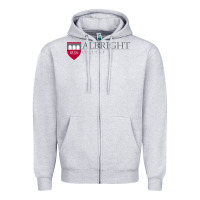 Heather Grey albright college vectorized Zipper Hoodie - linhVisuals