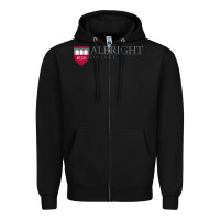 Black albright college vectorized Zipper Hoodie - linhVisuals