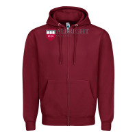 Burgundy albright college vectorized Zipper Hoodie - linhVisuals