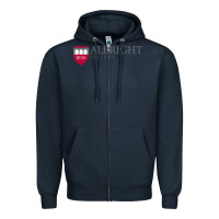 Navy albright college vectorized Zipper Hoodie - linhVisuals