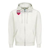 Oatmeal Heather albright college vectorized Zipper Hoodie - linhVisuals