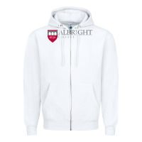 White albright college vectorized Zipper Hoodie - linhVisuals