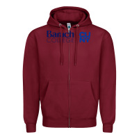 Burgundy baruch college vectorized Zipper Hoodie - linhVisuals