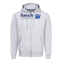Heather Grey baruch college vectorized Zipper Hoodie - linhVisuals