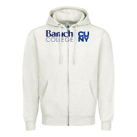 Oatmeal Heather baruch college vectorized Zipper Hoodie - linhVisuals