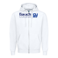 White baruch college vectorized Zipper Hoodie - linhVisuals