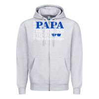 Heather Grey they call me papa because i'm too cool to be grandpa Zipper Hoodie - linhVisuals