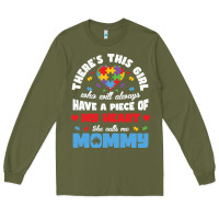 Army Green lil autism mom Long Sleeve Tee - CowhideDigitalArt